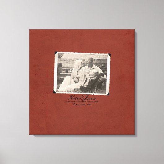 Verloving Foto Rustic Vintage Wedding Canvas Afdruk (Voorkant)