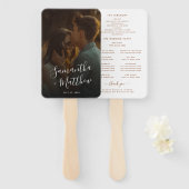 Verloving Foto Terracotta Wedding Program Handwaaier (Voorkant en achterkant)