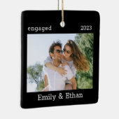Verloving Foto van ons eerste kerstfeest Keramisch Ornament (Rechts)