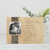 Verloving Foto Vintage Wedding Invitting Kaart (Staand voorkant)