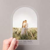 Verloving Foto Wedding Arch Bewaar de datum Acryl Uitnodigingen (Insitu (Draagbaar))