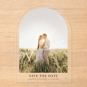 Verloving Foto Wedding Arch Bewaar de datum Acryl Uitnodigingen (Voorkant)