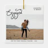  Verloving Foto Whimsical  Keramisch Ornament (Achterkant)