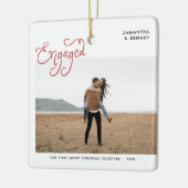 Verloving Foto Whimsical Keramisch Ornament (Links)