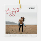 Verloving Foto Whimsical Keramisch Ornament (Voorkant)