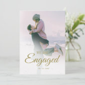 Verloving Fotobedekking - Modern elegant eenvoudig Kaart (Staand voorkant)