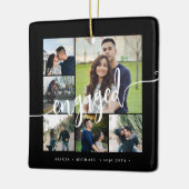 Verloving fotocollage modern script keramisch ornament (Links)