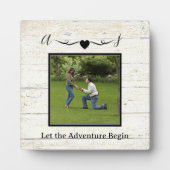 Verloving fotogeheugen aangepaste rustiek fotoplaat (Voorkant)