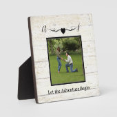 Verloving fotogeheugen aangepaste rustiek fotoplaat (Voorkant)