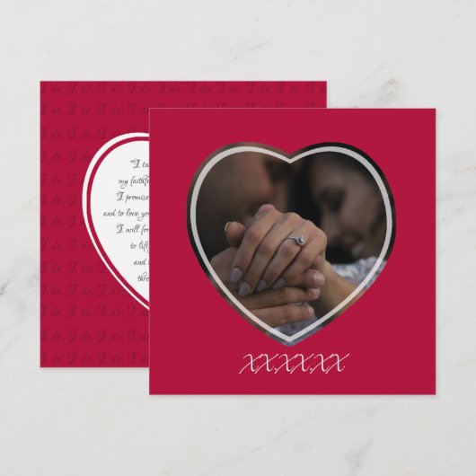 Verloving-fotokaart met Vows (Voorkant / Achterkant)
