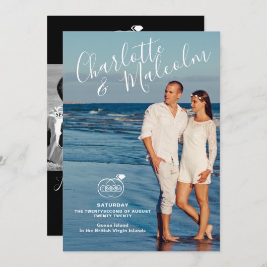 Verloving fotokaarten save the date (Voorkant / Achterkant)