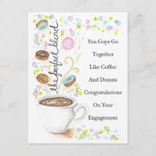 Verloving Gaat Samen Als Koffie en Donuts Briefkaart