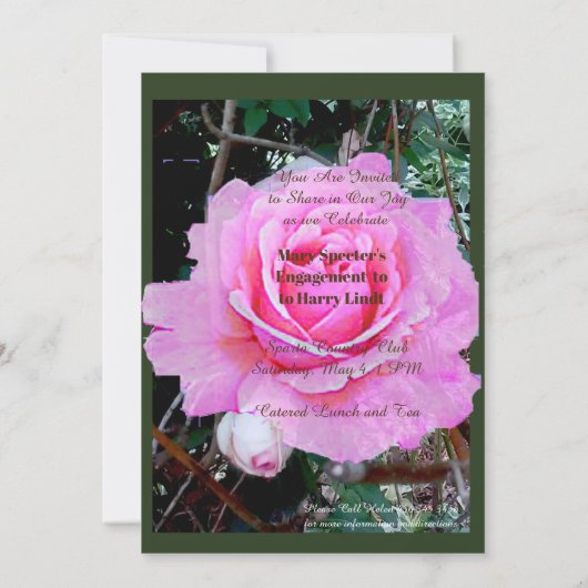 VERLOVING GARDEN PARTITY CELEBRATION KAART (Achterkant)