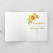 Verloving gefeliciteerd Floral Sunflower Card Kaart (Binnen)