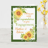 Verloving gefeliciteerd Floral Sunflower Card Kaart (Gele Bloem)