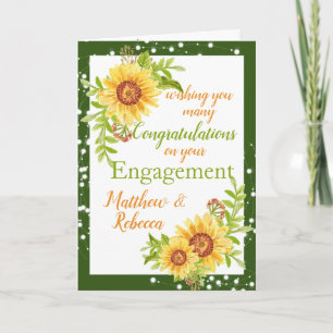 Verloving gefeliciteerd Floral Sunflower Card Kaart