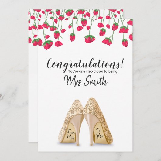 Verloving - Gefeliciteerd Kaart (Voorkant / Achterkant)