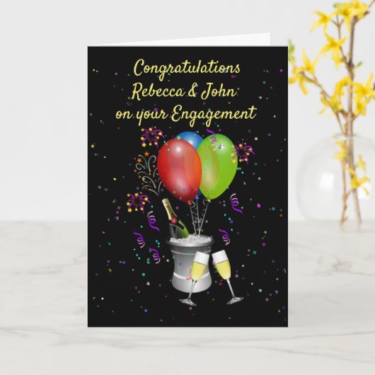 Verloving gefeliciteerd kaart (Gele Bloem)