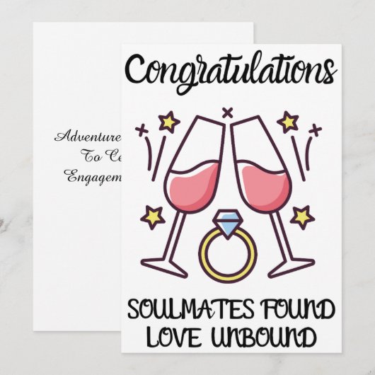 Verloving Gefeliciteerd Kaarten (Voorkant / Achterkant)