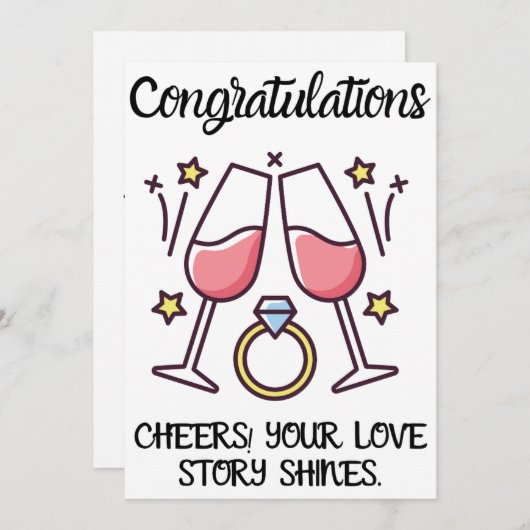 Verloving Gefeliciteerd Kaarten (Voorkant / Achterkant)