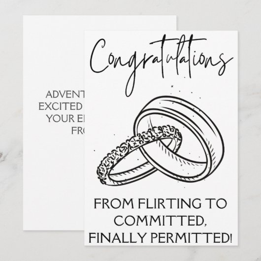 Verloving Gefeliciteerd Kaarten (Voorkant / Achterkant)