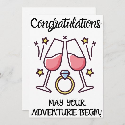 Verloving Gefeliciteerd Kaarten (Voorkant / Achterkant)