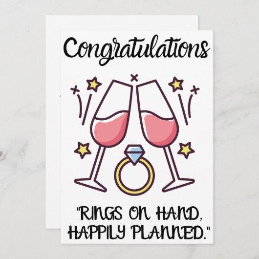 Verloving Gefeliciteerd Kaarten (Voorkant / Achterkant)