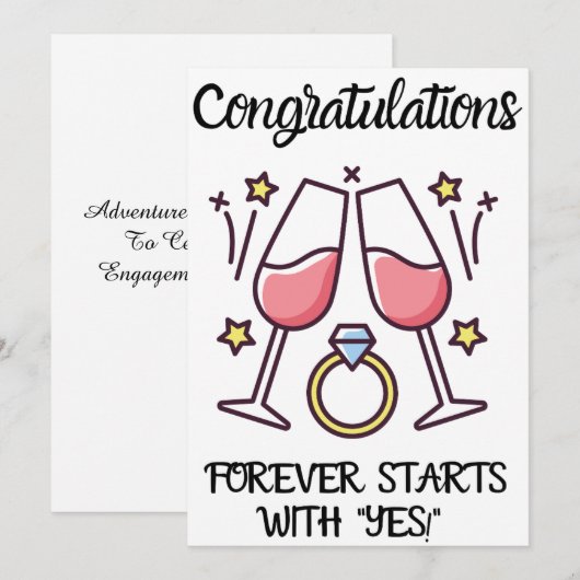 Verloving Gefeliciteerd Kaarten (Voorkant / Achterkant)