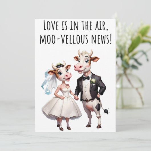 Verloving Gefeliciteerd Kaarten Funny Koe Kaart (Staand voorkant)