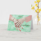 Verloving Gefeliciteerd met uw handen & ring Kaart (Gele Bloem)