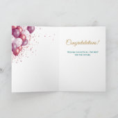 Verloving gefeliciteerd roze blauw kaart (Binnen)