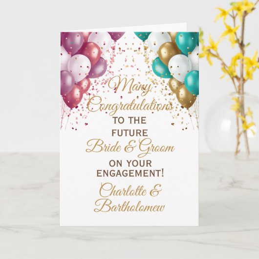 Verloving gefeliciteerd roze blauw kaart (Gele Bloem)