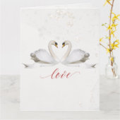 Verloving Gefeliciteerd Zwanen Elegant Wedding C Kaart (Gele Bloem)