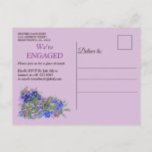 Verloving Geometrische goud- en lavender Flowers Uitnodiging Briefkaart (Achterkant)