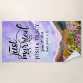 Verloving Gift, Bride en Groom Gift net getrouwd Strandlaken (Voorkant)