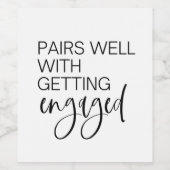 Verloving Gift, Wine Label, Engaged, Mrs Bride, Wijn Etiket (Enkel label)