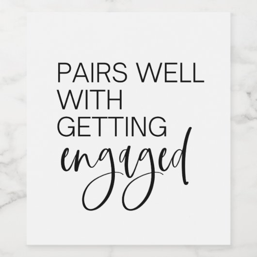 Verloving Gift, Wine Label, Engaged, Mrs Bride, Wijn Etiket (Enkel label)