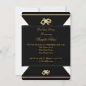 Verloving Gold Diamond Ring Red-partij Kaart (Achterkant)