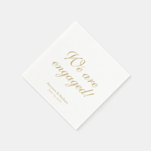 Verloving goud aangepaste scriptnamen datum elegan servet (Hoek)