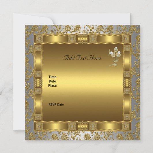 verloving goudzilverwit antiek kaart (Achterkant)