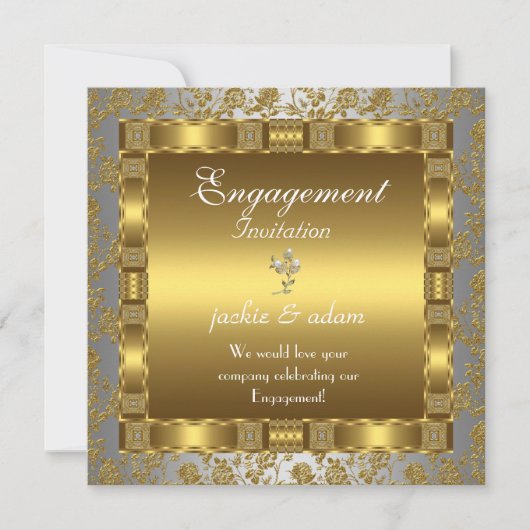 verloving goudzilverwit antiek kaart (Voorkant)