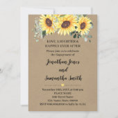 Verloving Greenery Sunflower Rustic Wedding Kaart (Voorkant)