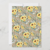 Verloving Greenery Sunflower Rustic Wedding Kaart (Achterkant)