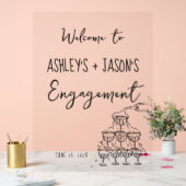 Verloving hand getrokken Welkom teken Acryl teken Acryl Bord (Huwelijk)