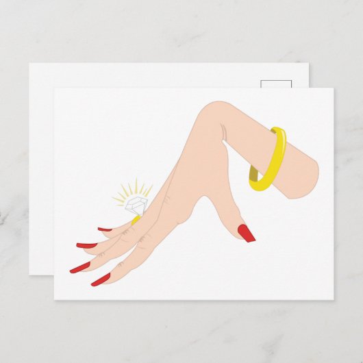 Verloving Hand Ring Briefkaart (Voorkant / Achterkant)