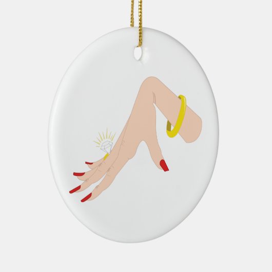 Verloving Hand Ring Keramisch Ornament (Rechts)