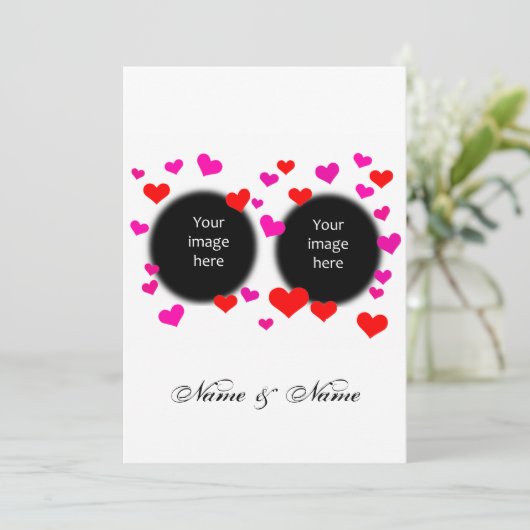 Verloving hart kaart (Staand voorkant)