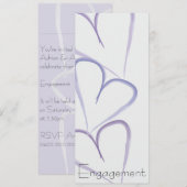Verloving Harten Paars Kaart (Voorkant / Achterkant)