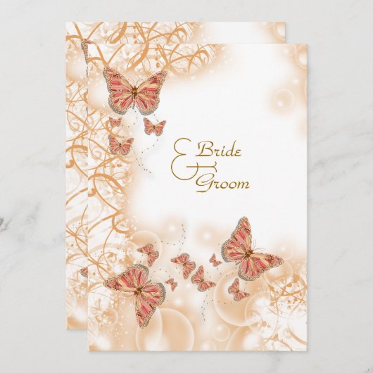 Verloving herdenking van de goudbruin van Coral pe Kaart (Voorkant / Achterkant)