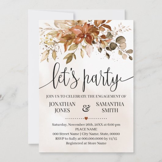 Verloving herfst Herfst herfst huwelijk Kaart (Voorkant)